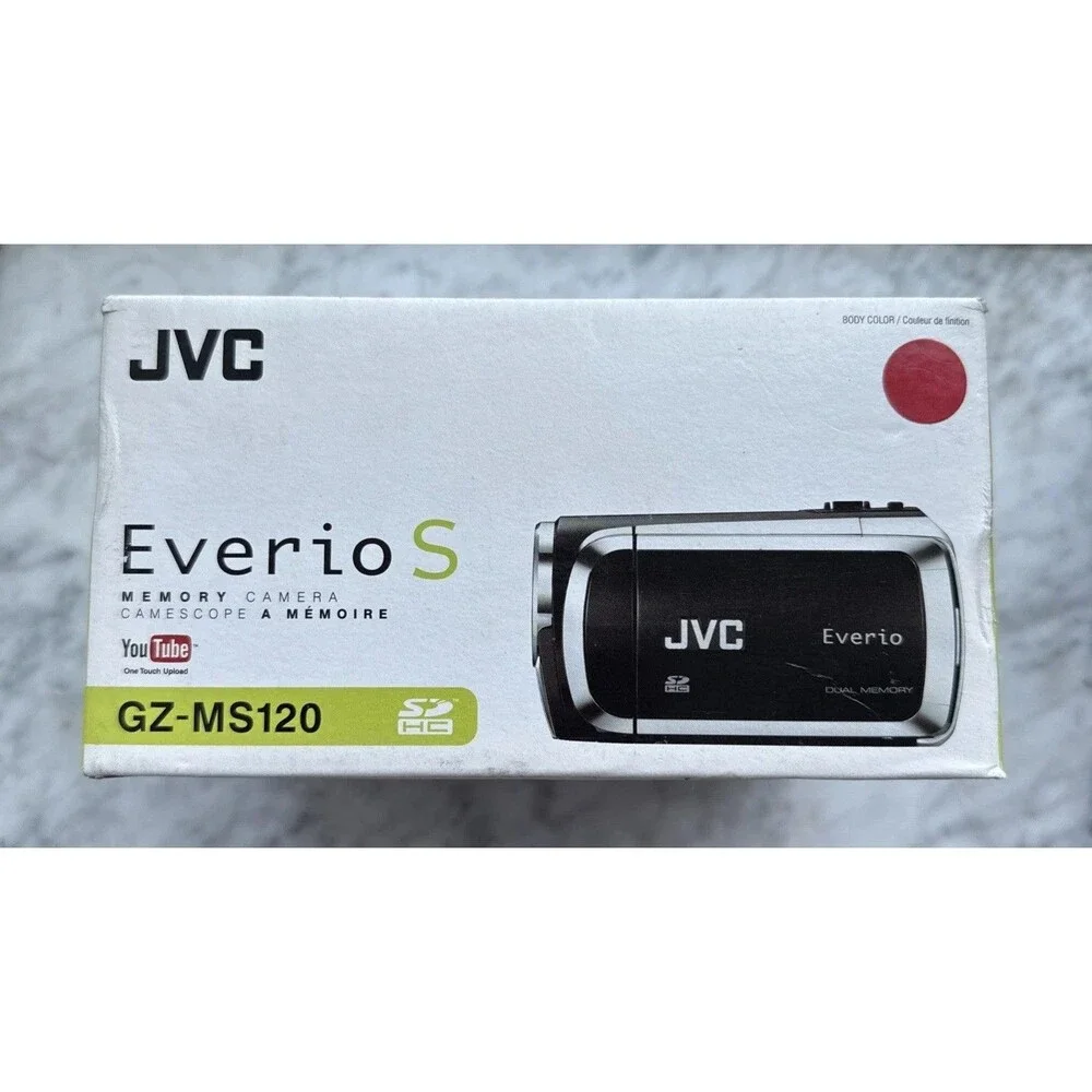 NEW JVC Everio GZ-MS120RU Red Dual Memory 35x Zoom Camcorder Open Box
